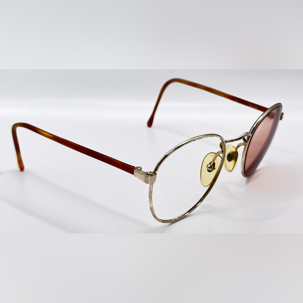Vintage Carlo Alberto Danny 001 Gold Round Sunglasses Frames Only